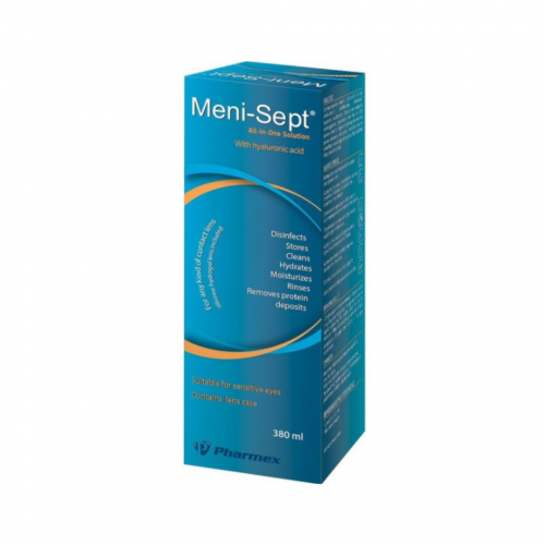 Meni-Sept All-In-One Solution Hyaluronic Acid Διάλυμα Καθαρισμού για Όλους τους Φακούς Επαφής, 380ml